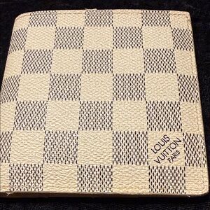 Louis Vuitton Cream and Black Checkered Wallet